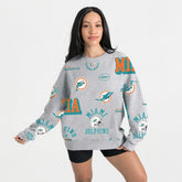 Miami Dolphins Gameday Couture Women's Always On Repeat Fleece Sweatshirt Heather Gray