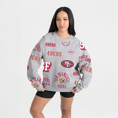 San Francisco 49ers Gameday Couture Women's Always On Repeat Fleece Sweatshirt Heather Gray