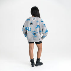 Detroit Lions Gameday Couture Women's Always On Repeat Fleece Sweatshirt Heather Gray