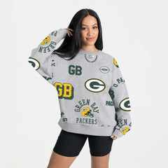 Green Bay Packers Gameday Couture Women's Always On Repeat Fleece Sweatshirt Heather Gray