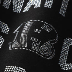 Cincinnati Bengals Gameday Couture Women's Oversized Hype Era Rhinestone Text Sweatshirt Black