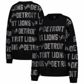 Detroit Lions Gameday Couture Women's Oversized Hype Era Rhinestone Text Sweatshirt Black
