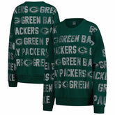 Green Bay Packers Gameday Couture Women's Oversized Hype Era Rhinestone Text Sweatshirt Green
