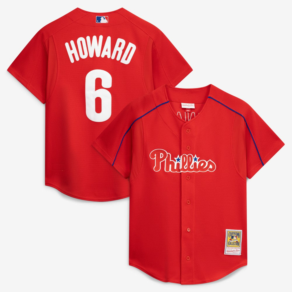 MLB Ryan Howard Philadelphia Phillies Mitchell & Ness Cooperstown Collection Batting Practice Jersey?¨C Red