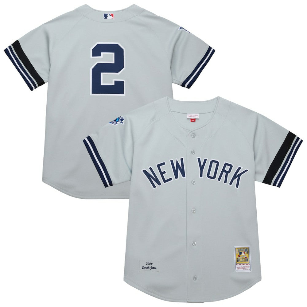 MLB Derek Jeter New York Yankees Mitchell & Ness Cooperstown Collection 2000 World Series Authentic Jersey - Gray