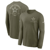 Dallas Cowboys 2025 Salute to Service Sideline Long Sleeve T-Shirt Olive