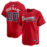 MLB Atlanta Braves Nike Alternate Limited Custom Jersey - Red