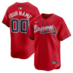 MLB Atlanta Braves Nike Alternate Limited Custom Jersey - Red