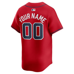 MLB Atlanta Braves Nike Alternate Limited Custom Jersey - Red