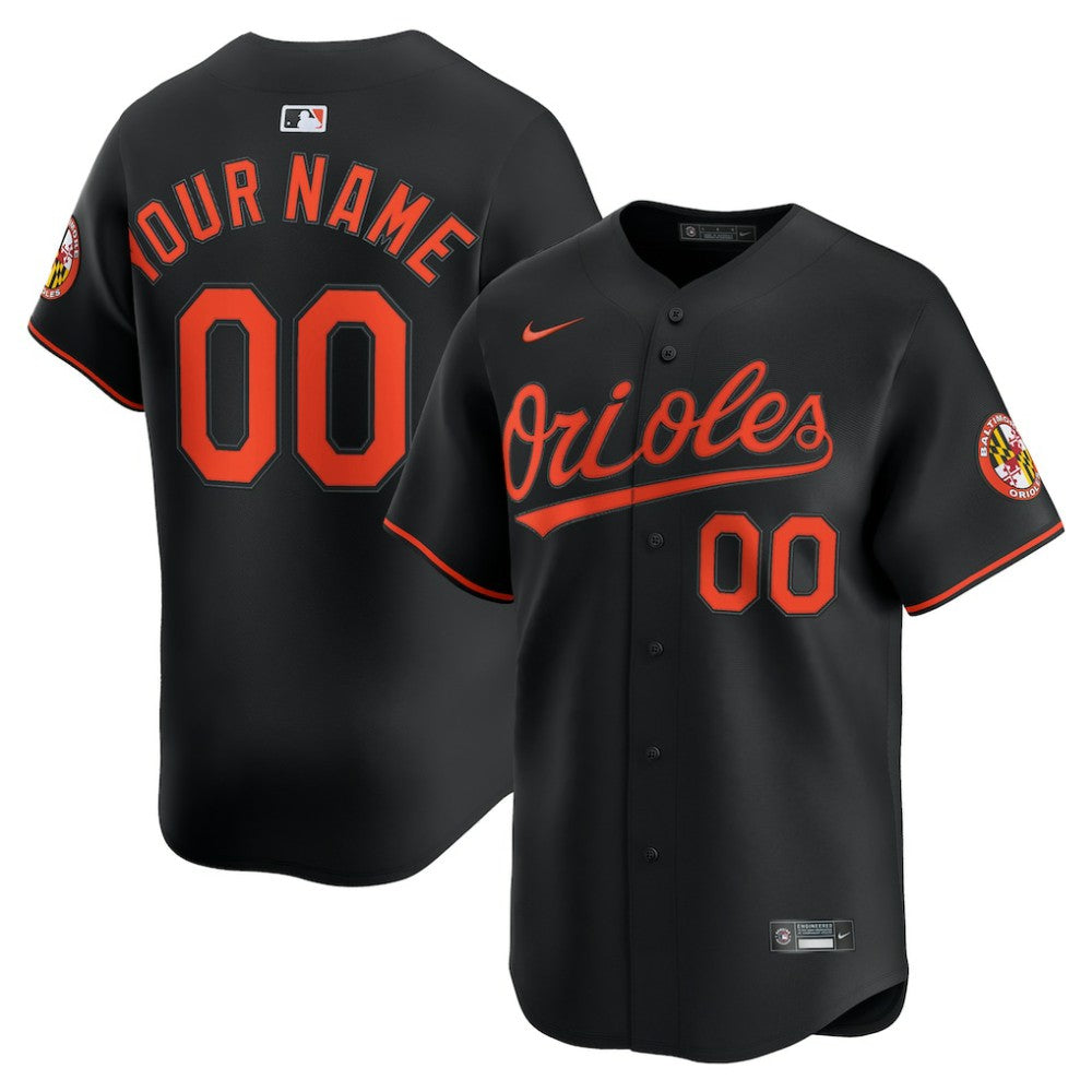 MLB Baltimore Orioles Nike Alternate Limited Custom Jersey - Black