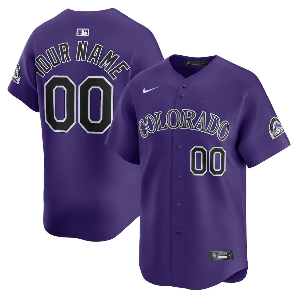 MLB Colorado Rockies Nike Alternate Limited Custom Jersey - Purple
