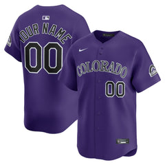 MLB Colorado Rockies Nike Alternate Limited Custom Jersey - Purple