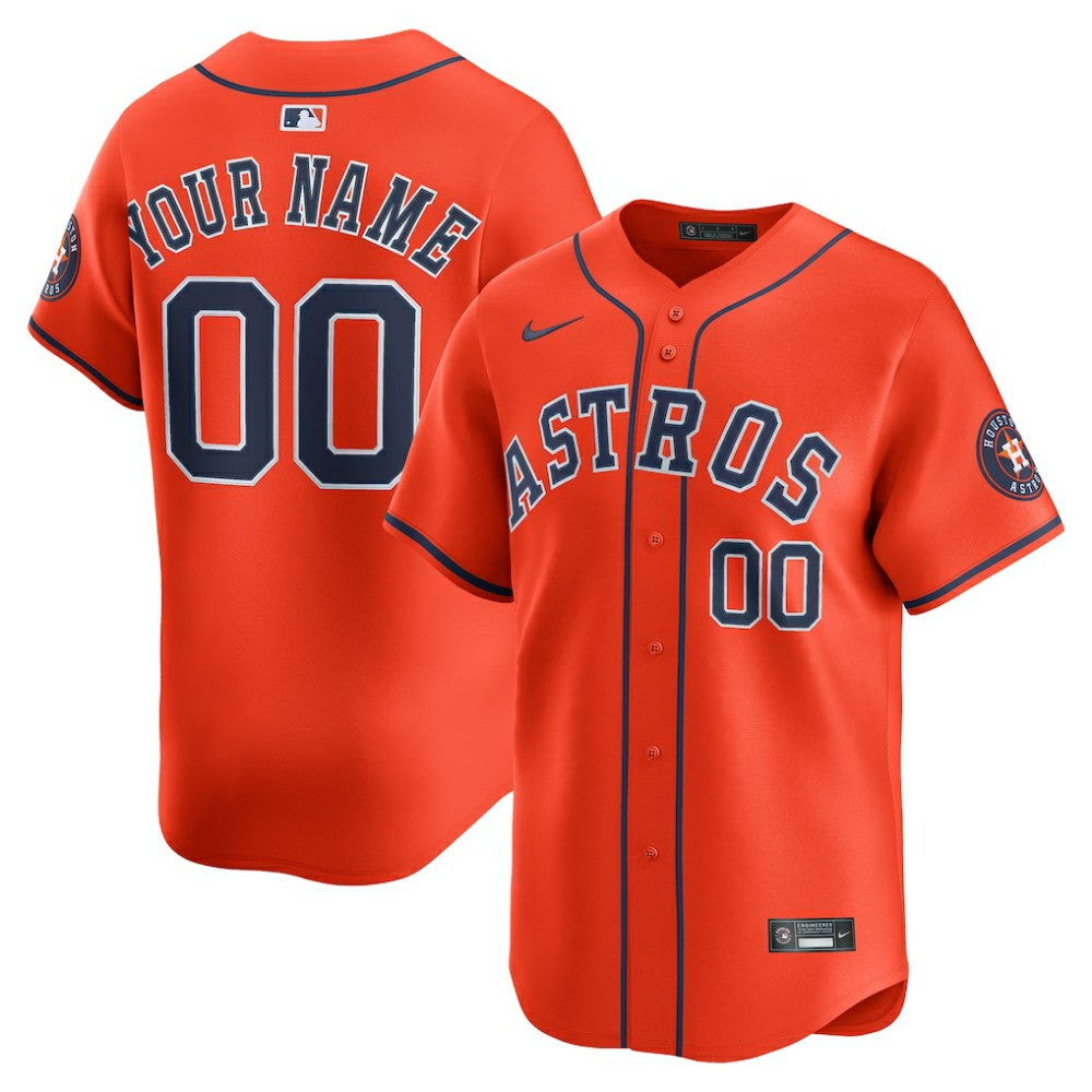 MLB Houston Astros Nike Alternate Limited Custom Jersey - Orange