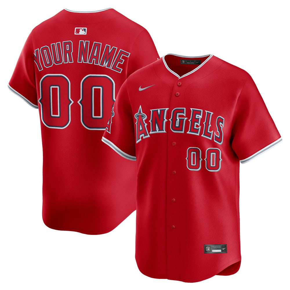 MLB Los Angeles Angels Nike Alternate Limited Custom Jersey - Red
