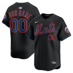 MLB New York Mets Nike Alternate Limited Custom Jersey - Black