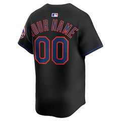 MLB New York Mets Nike Alternate Limited Custom Jersey - Black
