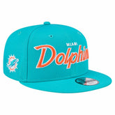 Miami Dolphins New Era Youth Main Script 9FIFTY Snapback Hat Aqua