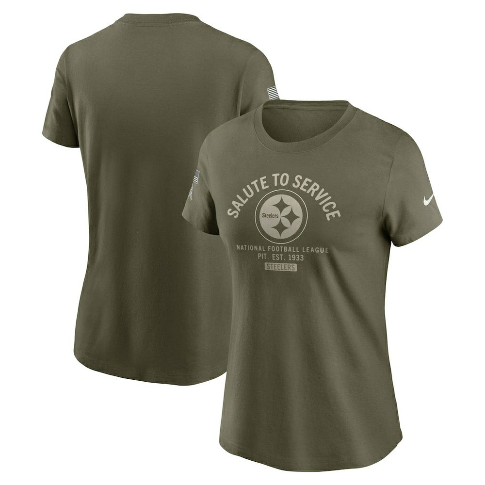 Pittsburgh Steelers Women's 2025 Salute to Service Sideline T-Shirt Olive