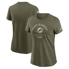 Miami Dolphins Women's 2025 Salute to Service Sideline T-Shirt Olive