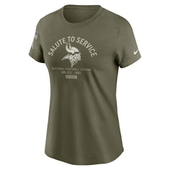 Minnesota Vikings Women's 2025 Salute to Service Sideline T-Shirt Olive