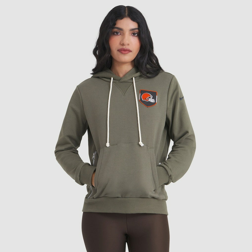 Cleveland Browns Women's 2025 Salute to Service Sideline Standard Issue Dri-FIT Hoodie Olive