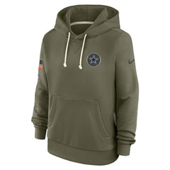 Dallas Cowboys Women's 2025 Salute to Service Sideline Standard Issue Dri-FIT Hoodie Olive