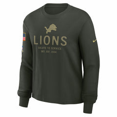 Detroit Lions Women's 2025 Salute to Service Sideline Dri-FIT Long Sleeve T-Shirt Dark Green