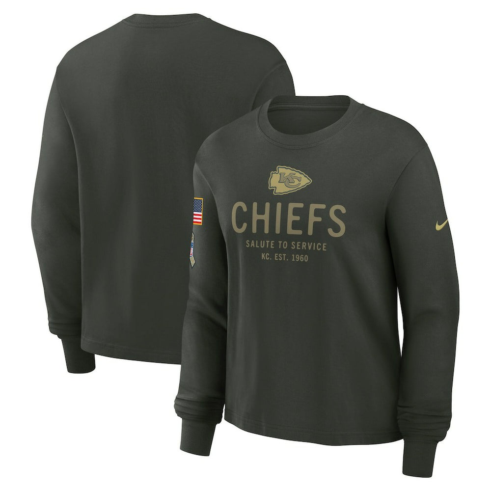 Kansas City Chiefs Women's 2025 Salute to Service Sideline Dri-FIT Long Sleeve T-Shirt Dark Green