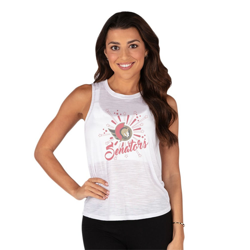 NHL Ottawa Senators Concepts Sport Women's Infuse Knit Tank Top - White