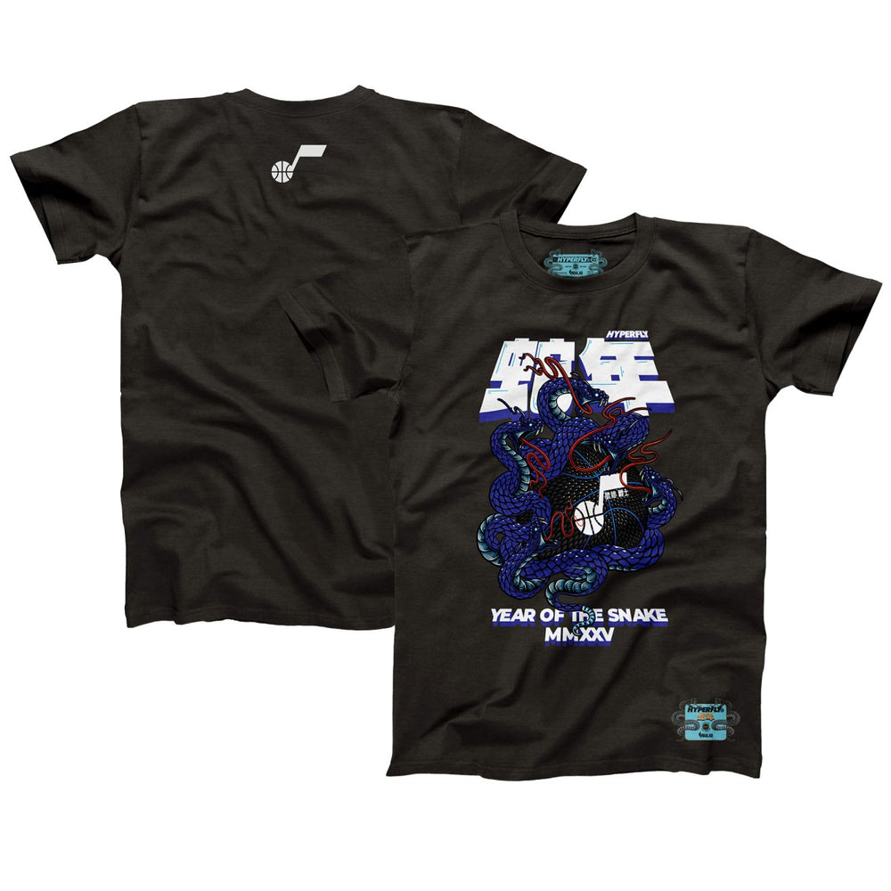 Utah Jazz NBALab x Hyperfly Unisex Year of the Snake Lunar New Year Collection T-Shirt Heather Black