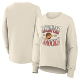 NHL Vancouver Canucks Fanatics Women's Oversized Vintage Slice Pullover Sweatshirt - Cream