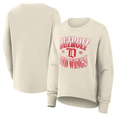 NHL Detroit Red Wings Fanatics Women's Oversized Vintage Slice Pullover Sweatshirt - Cream
