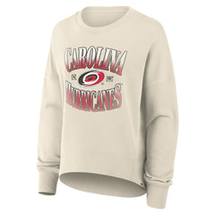 NHL Carolina Hurricanes Fanatics Women's Oversized Slice Pullover Sweatshirt - Cream