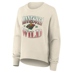NHL Minnesota Wild Fanatics Women's Oversized Slice Pullover Sweatshirt - Cream