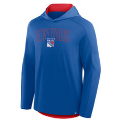 NHL New York Rangers Fanatics Penalty Shot Long Sleeve Hoodie T-Shirt - Blue