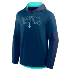 NHL Seattle Kraken Fanatics Penalty Shot Long Sleeve Hoodie T-Shirt - Deep Sea Blue