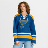 NHL St. Louis Blues Fanatics Women's Icing Long Sleeve Lace Up Sweatshirt - Blue