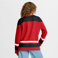 NHL Chicago Blackhawks Fanatics Women's Icing Long Sleeve Lace Up Sweatshirt - Athletic Red