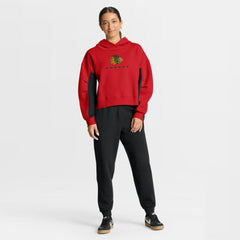 NHL Chicago Blackhawks Fanatics Women's Back Check Boxy Hoodie - Red