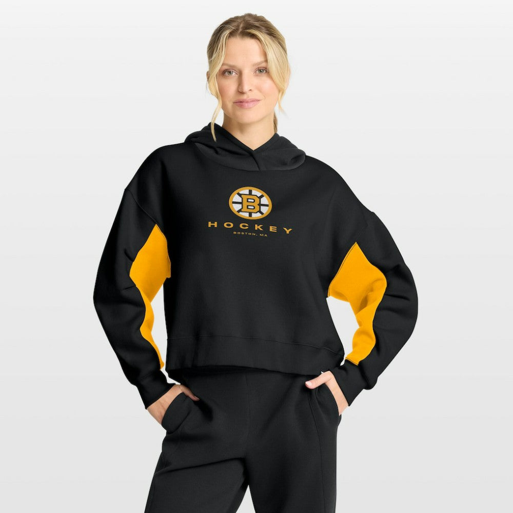 NHL Boston Bruins Fanatics Women's Back Check Boxy Hoodie - Black
