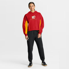 NHL Calgary Flames Fanatics Women's Back Check Boxy Hoodie - Red
