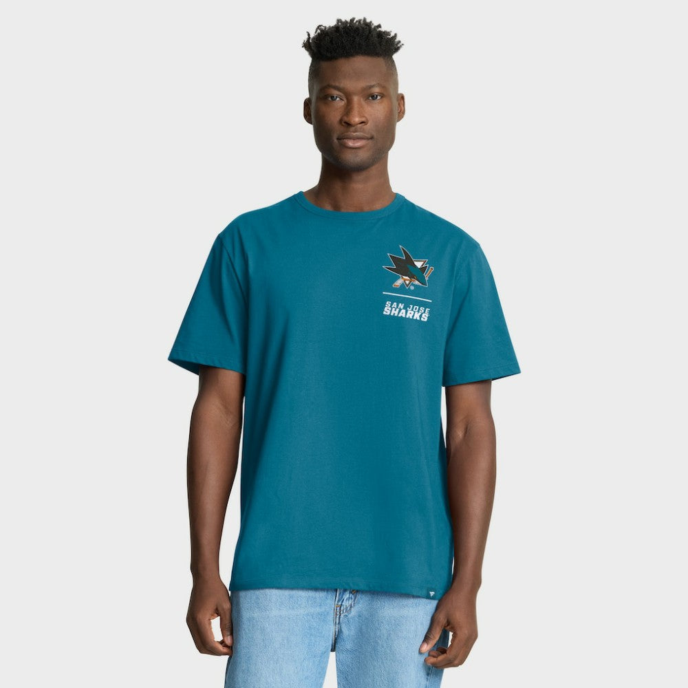NHL San Jose Sharks Fanatics Crash The Net Legacy T-Shirt - Teal