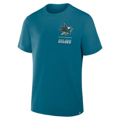 NHL San Jose Sharks Fanatics Crash The Net Legacy T-Shirt - Teal