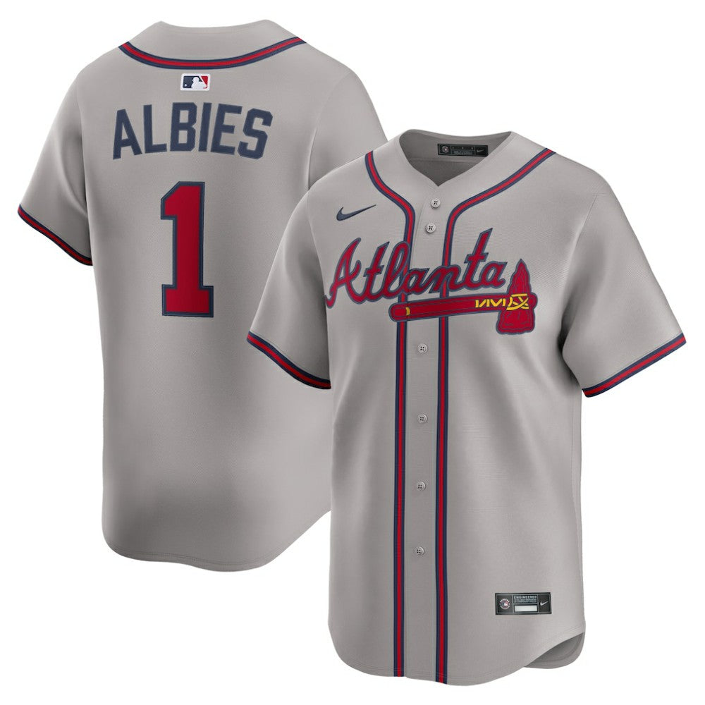 MLB Ozzie Albies Atlanta Braves Nike Road Limited Player Jersey - Gray