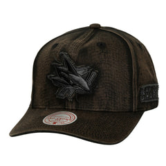 NHL San Jose Sharks Mitchell & Ness Downtown Snow Wash Pro-Crown Adjustable Hat - Black