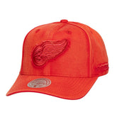 NHL Detroit Red Wings Mitchell & Ness Downtown Snow Wash Pro-Crown Adjustable Hat - Red