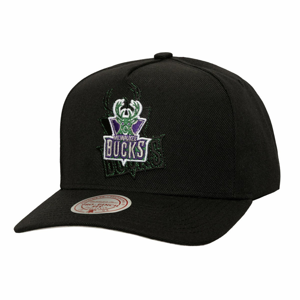 Milwaukee Bucks Tilted Pro Pinch Adjustable Hat Black