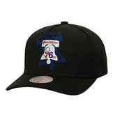 Philadelphia 76ers Tilted Pro Pinch Adjustable Hat Black