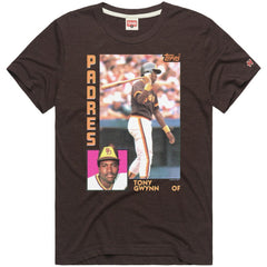 Tony Gwynn San Diego Padres Homage 1984 Topps Baseball Card Player T-Shirt - Brown T-shirts