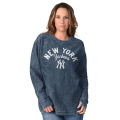 New York Yankees G-III 4Her by Carl Banks Women's Comfy Cord Pullover Sweatshirt - Navy Pullover